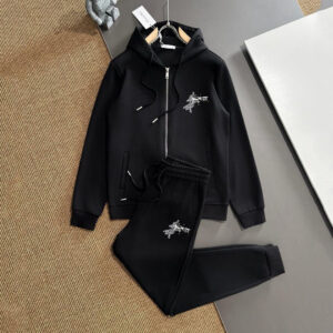 Sleek and Stylish Black Long Sleeve Hoodie Set for All Occasions